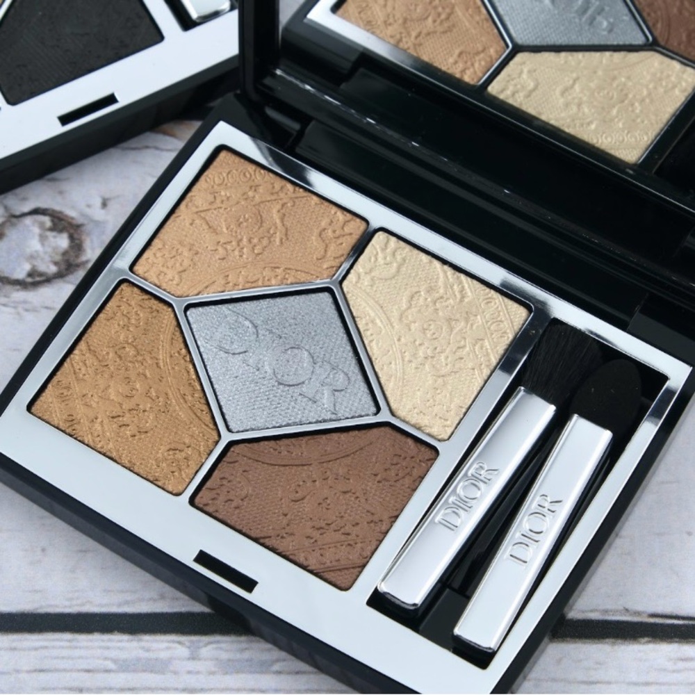 🎀Dior Eyeshadow Palette - Gold, Silver, Brown Shades, Euc